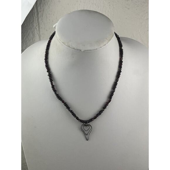 Sterling Silver Heart Pendant Amethyst Beaded Necklace 18" & Bracelet 7.5" Set - Picture 12 of 15